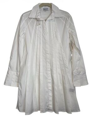 NWT Snappy Turtle White Pleated Dress Size Medium